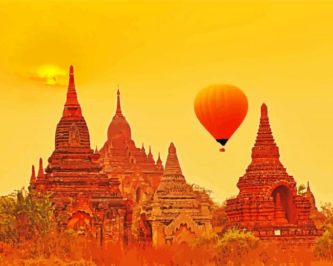 Air Balloon In Bagan diamond painting