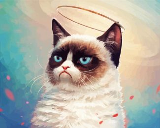 Angel Grumpy Cat diamond painting