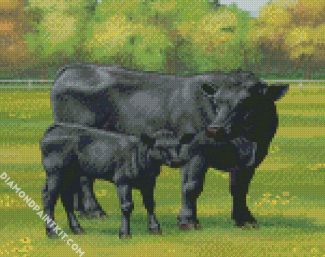 Angus Cow And Calf diamond painting