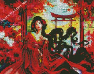Anime Chinese Girl In Kimono diamond painting