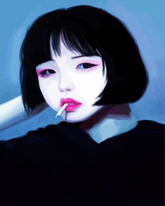 Asian Girl Smoking diamond painting