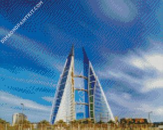 Bahrain World Trade Center diamond painting