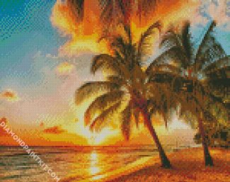 Barbados Beach At Sunset diamond painting
