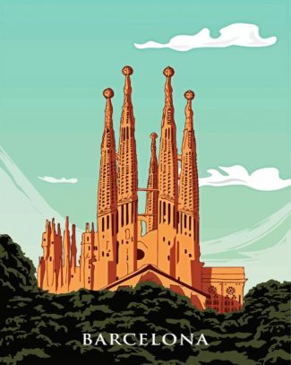 Barcelona Gaudi Sagrada Familia diamond painting