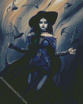 Bat Witch diamond painting