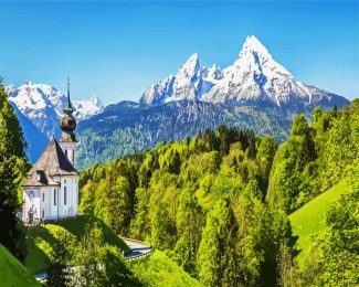 Bavarian Alpes Mountains diamond painting