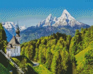 Bavarian Alpes Mountains diamond painting