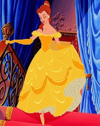 Beauty Wearing A Yellow Ball Gown diamond painting