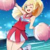 Blonde Anime Girl Cheerleader diamond painting