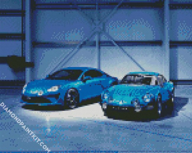 Blue Alpine Cars diamond painting