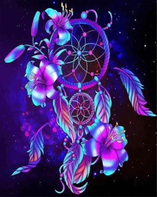 Blue And Violet Dream Catcher diamond painting