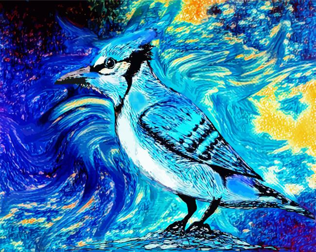 Blue Jay Bird Art diamond painting