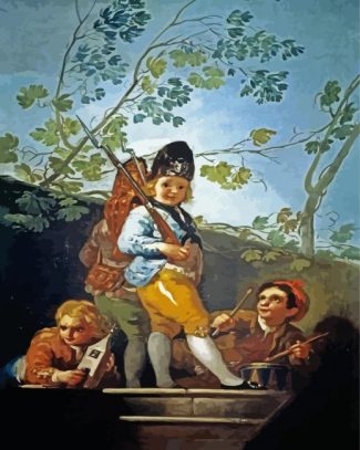 Boys Playing Soldiers Goya Art diamond painting