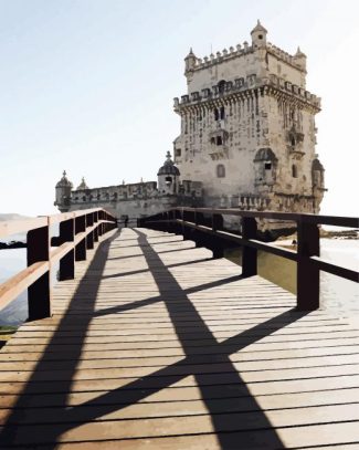 Broad Walk Belem Tower In Portugal diamond painting