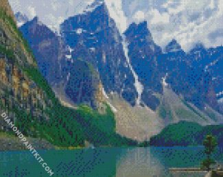 Canada Jasper Snowy Mountains diamond painting