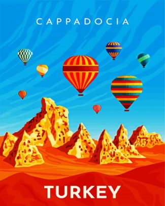 Cappadocia Turkey Illustration diamond painting