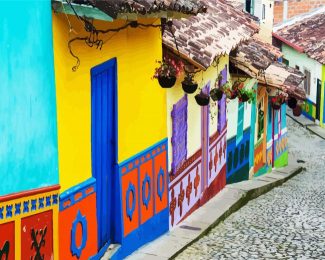Cartagena Colorful Houses diamond painting