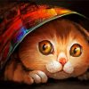Cat Under Blanket diamond painting