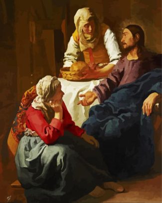Christ In The House Of Martha And Mary By Vermeer diamond painting