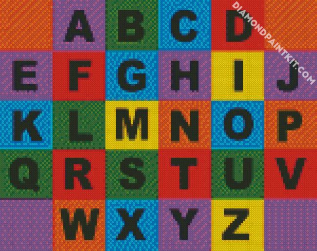 Colorful Alphabets diamond painting