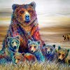 Colorful Bears Family diamond painting
