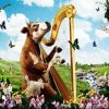 Cow Playing Harp diamond painting