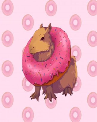 Donut Capybara diamond painting