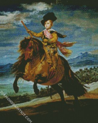 Equestrian Portrait Of Prince Balthasar Charles Velazquez diamond painting