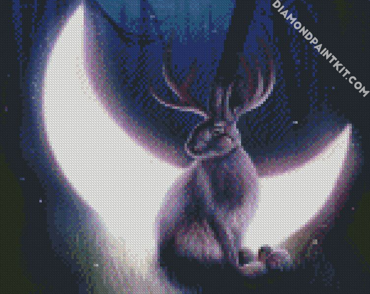 Diamond Painting - Deer under the Full Moon 