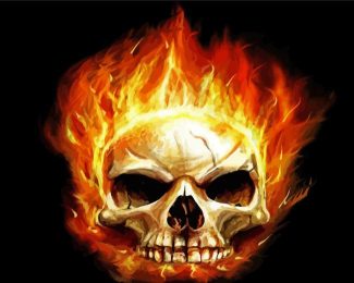 Fire Skull Head diamond painting