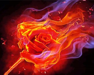 Flaming Rose diamond painting