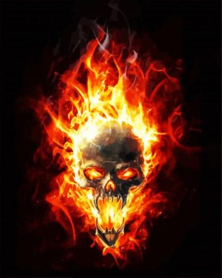 Flaming Skull Head diamond painting