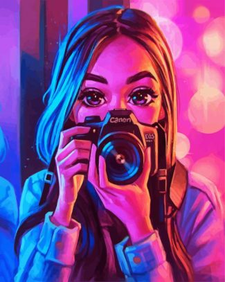 Girl With Camera diamond painting