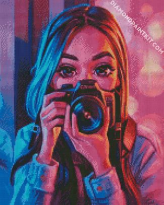 Girl With Camera diamond painting