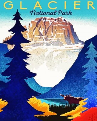 Glacier Montana Poster diamond painting