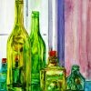 Green Glass Bottles diamond painting