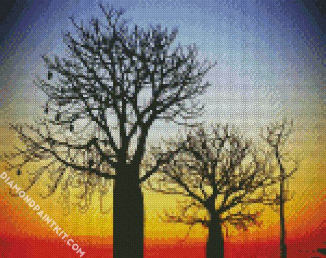 Boab Trees At Sunset diamond painting