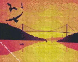 Bosphorus Bridge At Sunset Art diamond painting