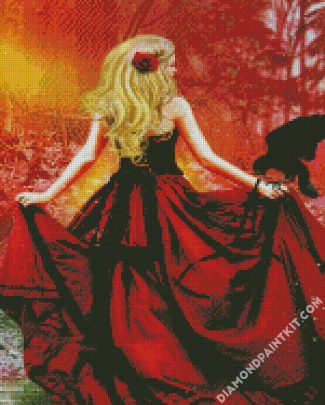 Girl With Ball Gown Dress diamond painting