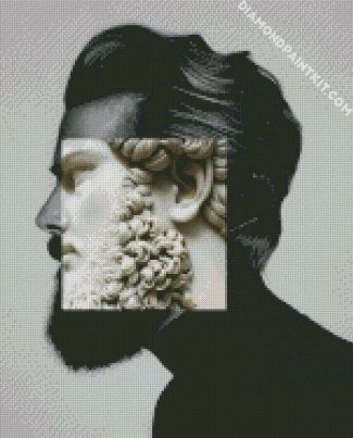 Man And Greek Sculpture Beard diamond painting