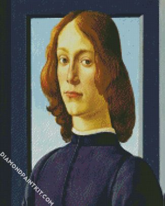 Portrait Of A Young Man Holding A Roundel By Botticelli diamond painting