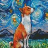 Starry Night Basenji Dog diamond painting