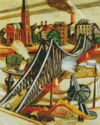 The Iron Bridge View Of Frankfurt By Beckmann diamond painting