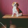 Beagle Dog On The Table diamond painting