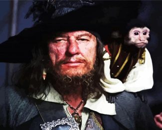 Hector Barbossa Pirate And His Monkey diamond painting