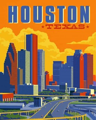 Houston Texas Poster diamond painting