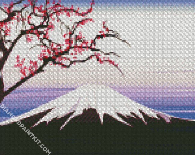 Illustration Mt Fuji diamond painting