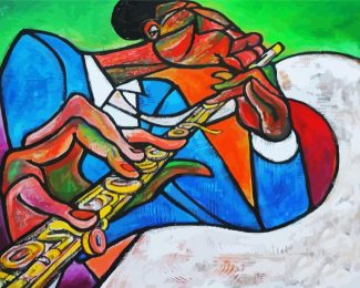 Jazz Flute Player diamond painting