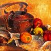 Kettle And Apples Still life diamond painting