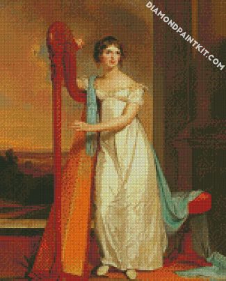 Lady With A Harp diamond painting